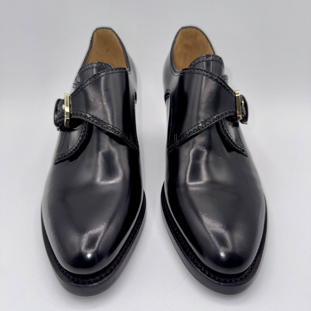 The Office Of Angela Scott Miss Brooke Heels Women's Size 7‎ EU 37 Black Leather - Picture 3 of 15